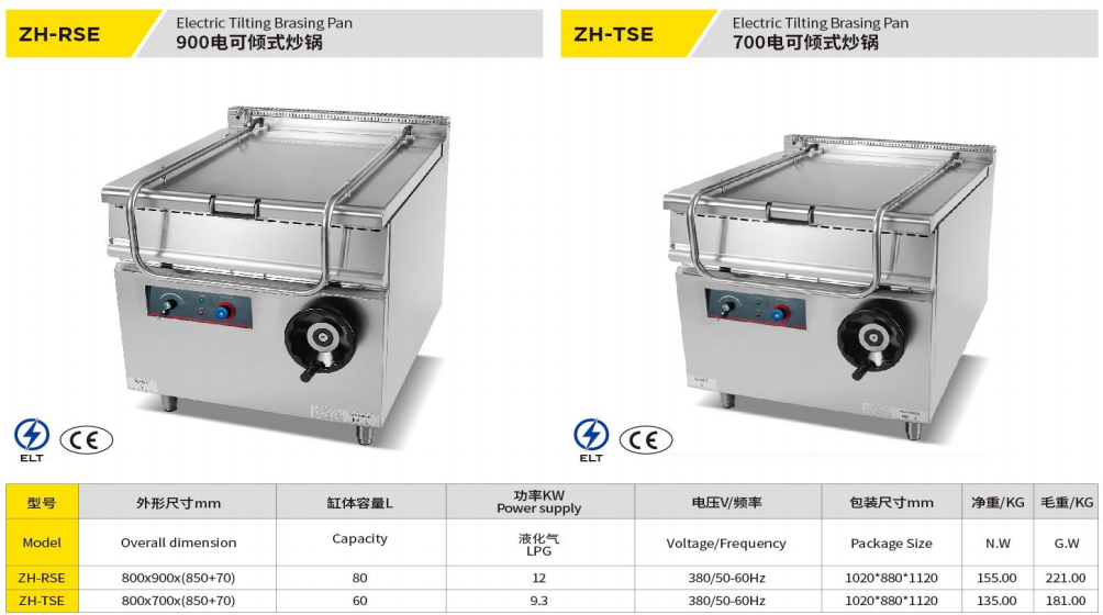 ZH-TSE  700电可倾式炒锅详情图2