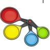 Four-piece set of 80ML silicone measuring cups