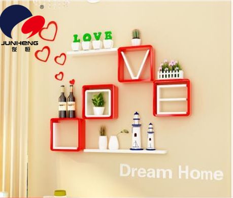 Decorative lattice LOOVE shelf, creative letter storage rack, bedroom bedside wall-mounted storage rack Application Scenario