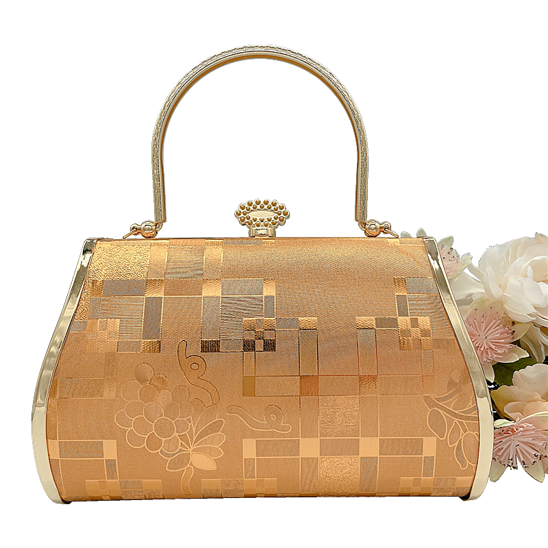 金属设计感斜挎包镶钻女手提包晚宴礼服婚宴包公主包复古模特包详情3