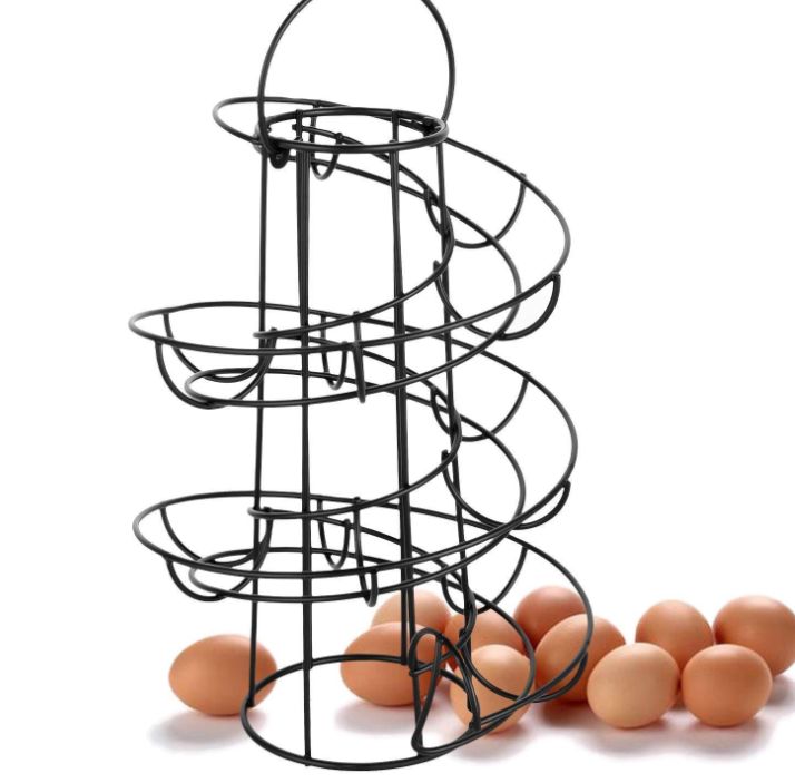 Kitchen creative egg rack Spiral egg basket iron practical