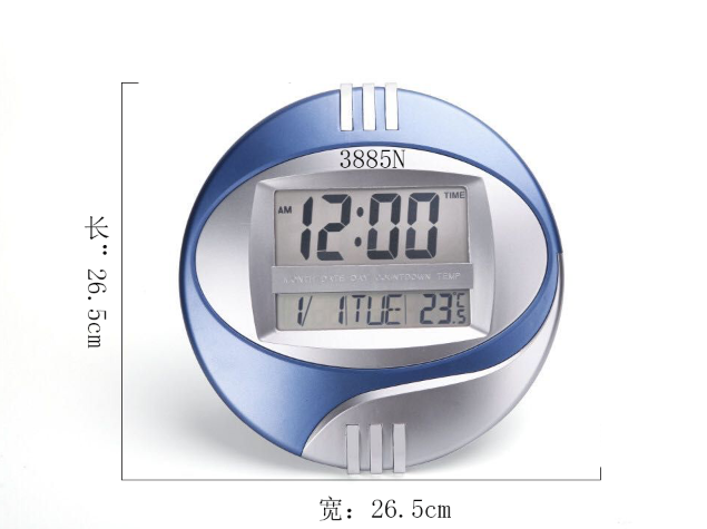 3885N大屏幕LED挂钟简约电子闹钟大字钟万年历时钟客厅办公挂钟详情图6