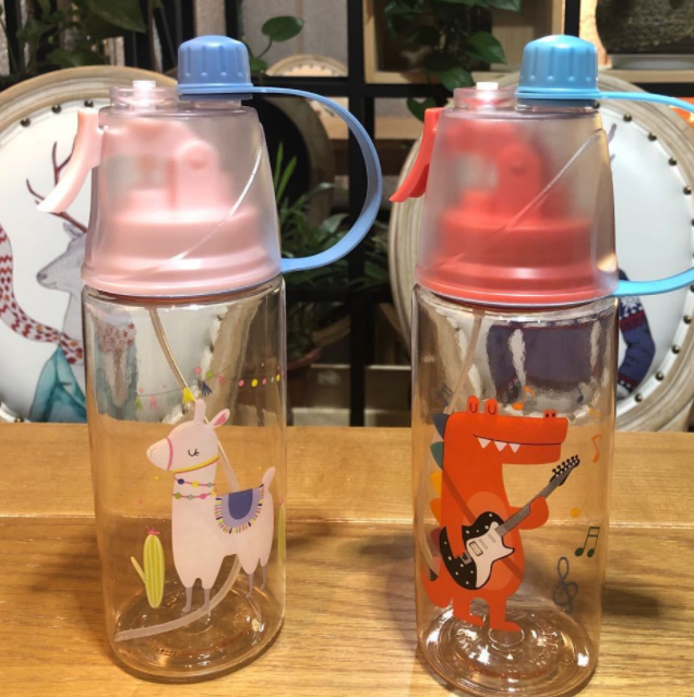 塑料杯户外运动喷雾杯儿童水杯详情图2
