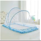 Square bottom folding mosquito net upgraded Blue star moon encrypted gauze big