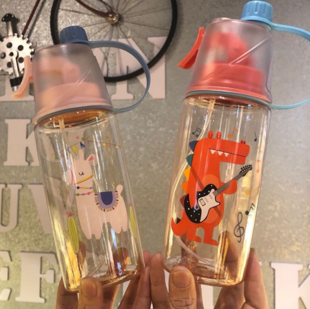 塑料杯户外运动喷雾杯儿童水杯详情图3