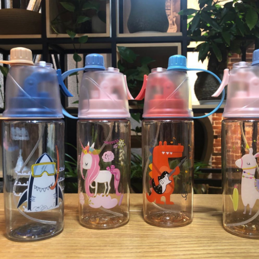 塑料杯户外运动喷雾杯儿童水杯详情图1