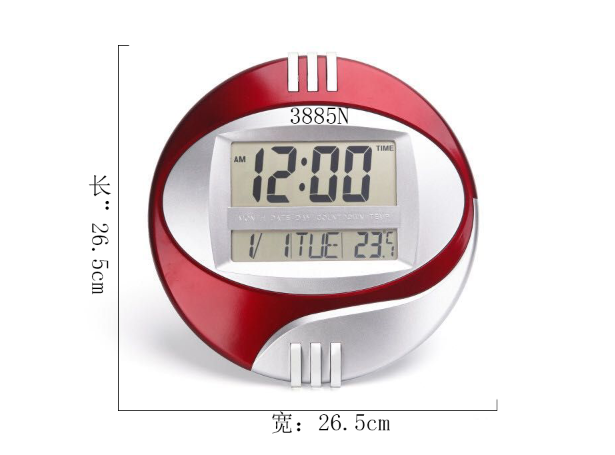 3885N大屏幕LED挂钟简约电子闹钟大字钟万年历时钟客厅办公挂钟详情图5