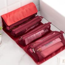 Large capacity storage bag Foldable travel mesh toiletry hanging bag
