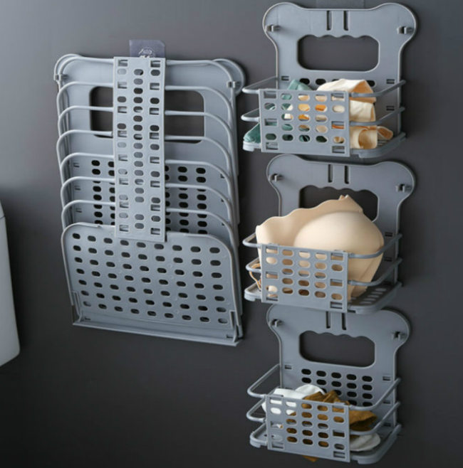 Foldable, perforation-free, single-layer dirty clothes storage basket detail image 5