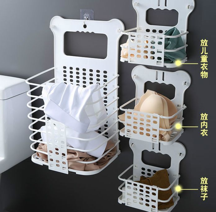 Foldable hole-free laundry storage basket