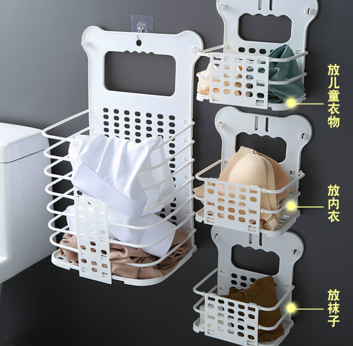 Foldable, perforation-free, single-layer dirty clothes storage basket detail image 4
