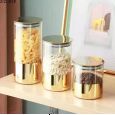 Glass sealed jar with lid transparent large