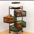 Rotating basket storage rack 2 layers