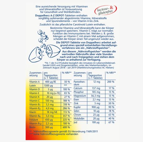 Doppelherz 双心 维生素A-Z矿物质缓释片 40片产品图