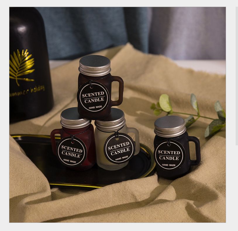 北欧小众创意小茶壶香薰蜡烛 家用室内无烟玻璃DIY香薰精油伴手礼