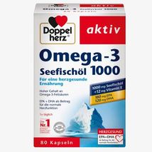 Doppelherz 双心 Omega-3 深海鱼油1000 mg 胶囊80粒
