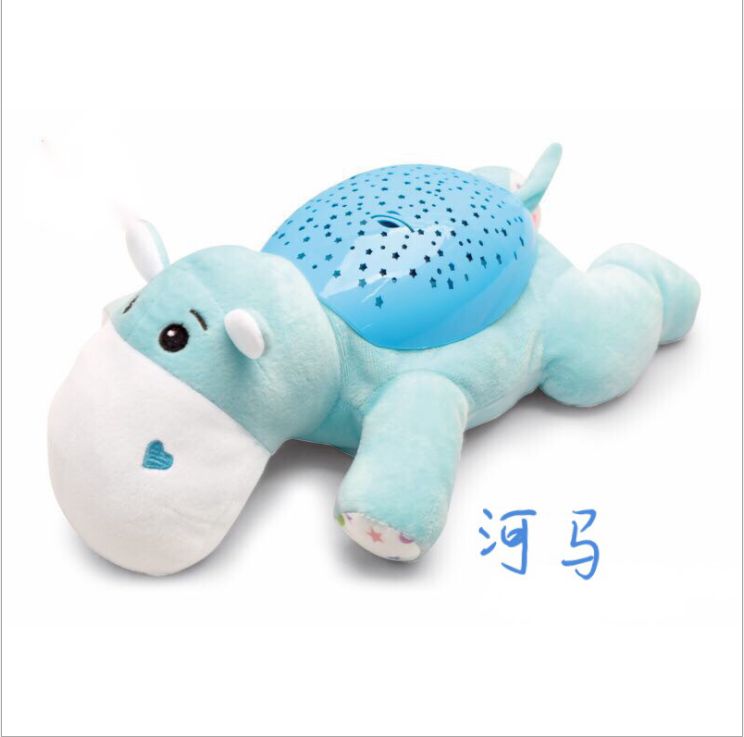 Children's animal electric music starry sky projection lamp hippopotamus elephant sleeping lamp Soothing sleep plush toy Application Scenario