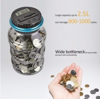 Small piggy bank: US dollars, euros, pounds detail image 5