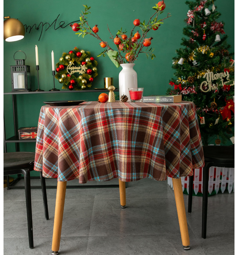 ins风北欧复古圣诞桌布长方形餐桌美式格子圆桌台布茶几盖布批发详情图8