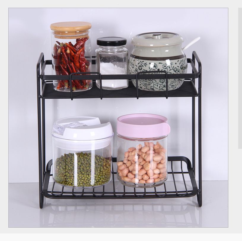 Creative iron art metal bathroom shelf Bathroom wall hanging wall attached kitchen storage supplies home