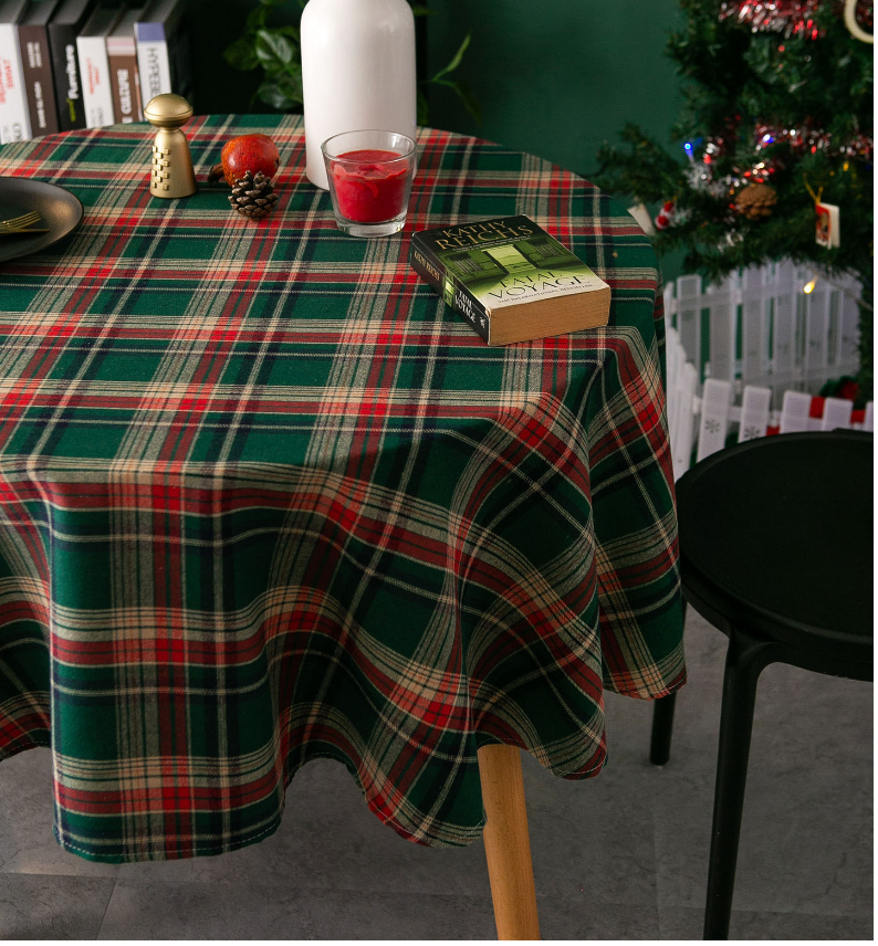 ins风北欧复古圣诞桌布长方形餐桌美式格子圆桌台布茶几盖布批发详情图4