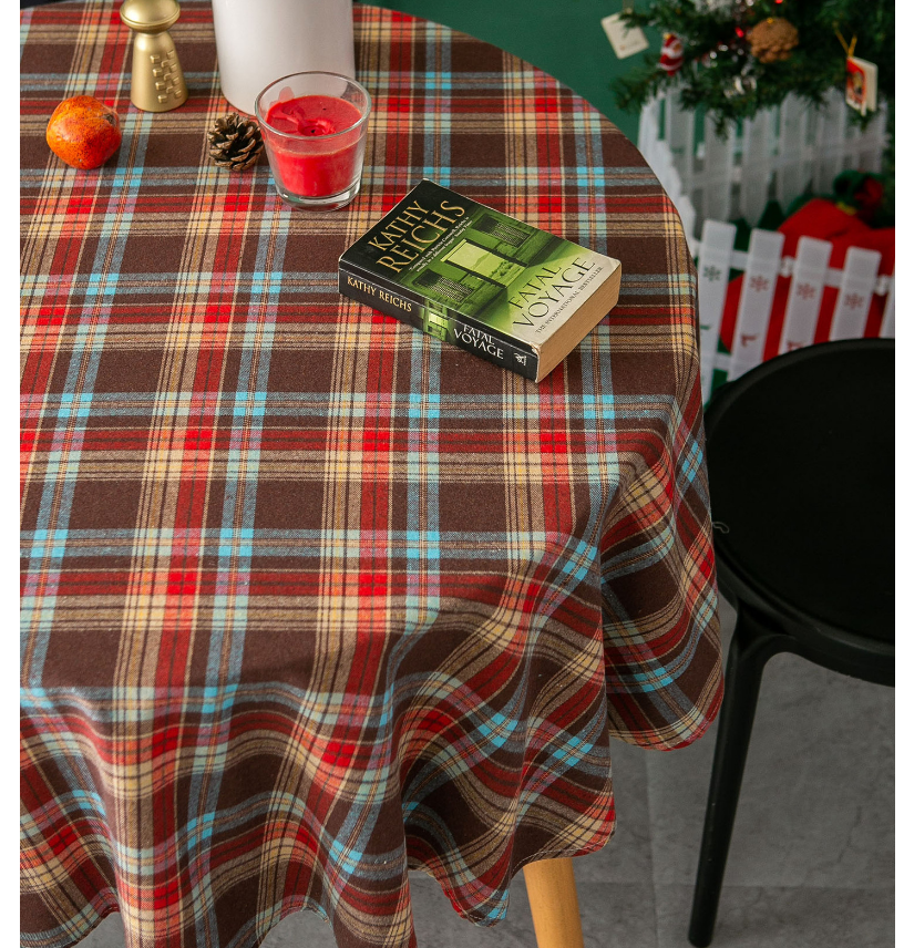 ins风北欧复古圣诞桌布长方形餐桌美式格子圆桌台布茶几盖布批发详情图11