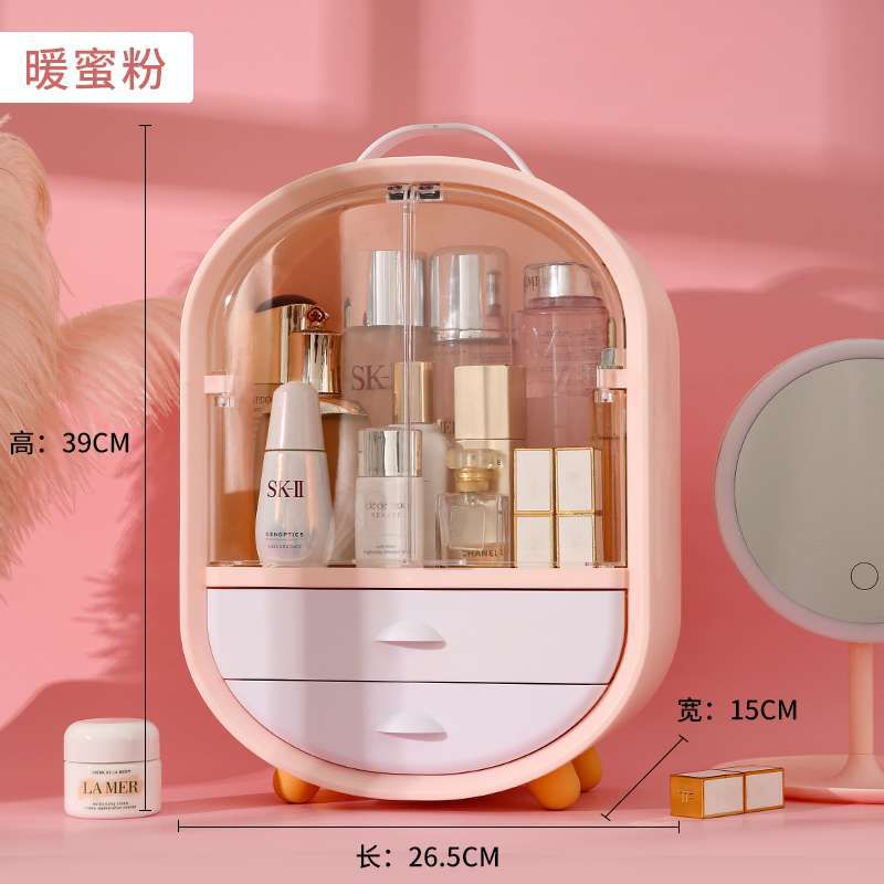 Clear hand makeup storage case