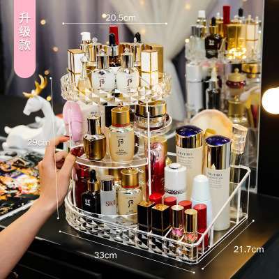 Clear rotating makeup storage box