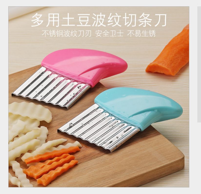 Stainless steel wavy knife, wavy potato and French fries cutter, wavy French fries cutter kitchen tools Specification image