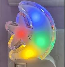 Blue ruby colored gemstone nightlight