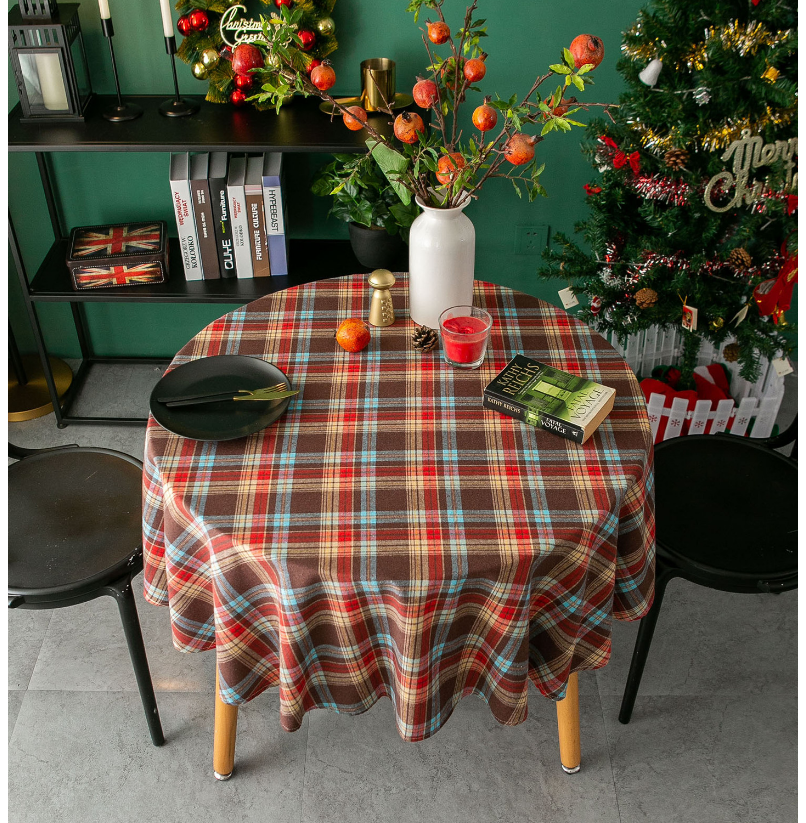 ins风北欧复古圣诞桌布长方形餐桌美式格子圆桌台布茶几盖布批发详情图10