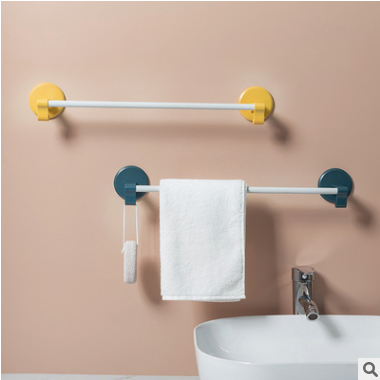 Hole-free bathroom storage rack, home wall-mounted towel bar, Nordic minimalist bathroom towel storage rack detail image 2