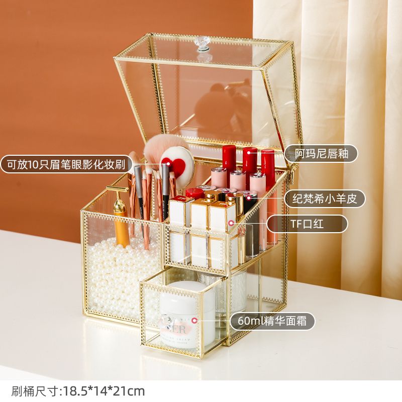 Transparent multi-functional desktop organizer shelf