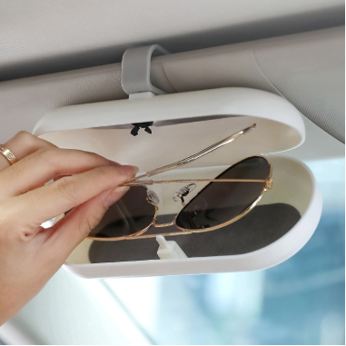 车载眼镜专用收纳盒防破碎带遮阳板通用款收纳墨镜盒子详情图4