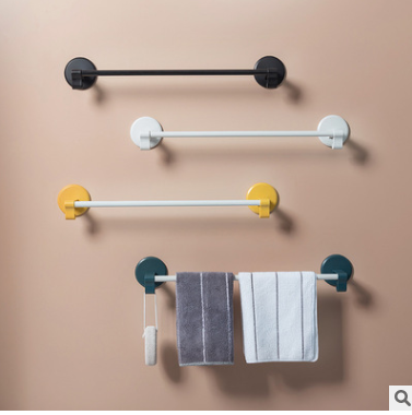 Hole-free bathroom storage rack, home wall-mounted towel bar, Nordic minimalist bathroom towel storage rack detail image 4