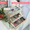 Large clear glass tabletop jewelry box