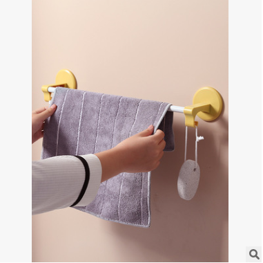 Hole-free bathroom storage rack, home wall-mounted towel bar, Nordic minimalist bathroom towel storage rack detail image 3