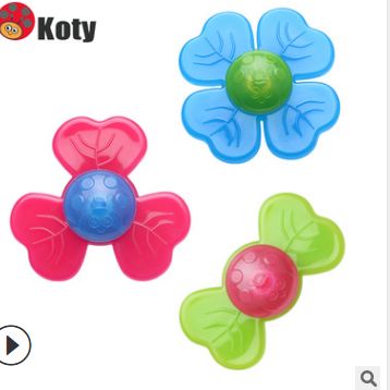 花朵转转乐宝宝陀螺吸盘玩具