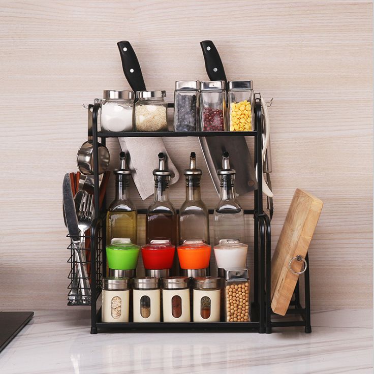 Kitchen storage rack Multi-functional home storage seasoning storage rack
