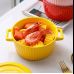 The double-ear soup bowl has no lid