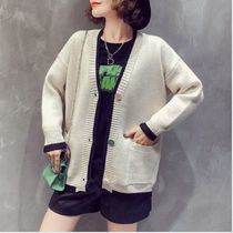 White V-neck coral down cardigan