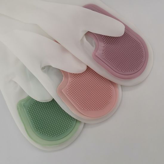 厨房清洁用品手心短毛刷清洁手套五指手套两用多功能洗刷手套护手详情图2