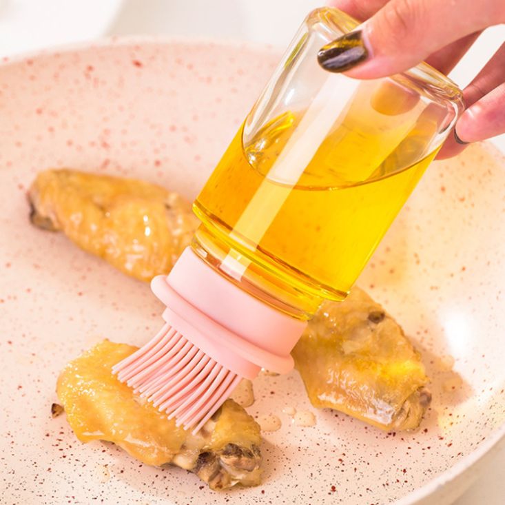 Silicone brush oil bottle set silicone barbecue oil bottle brush silicone oil brush barbecue oil brush