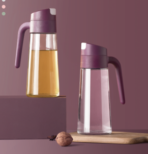 The glass dust-proof and leak-proof oil can automatically open and flip the lid detail image 1