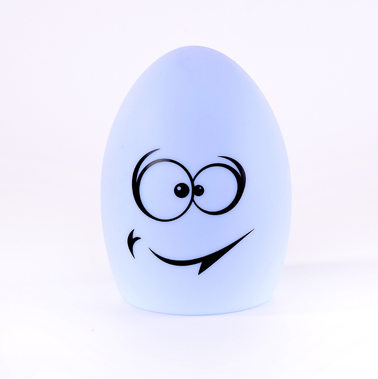 New dinosaur egg silicone night light emoji DIY customization LED seven-color USB charging pat light detail image 2