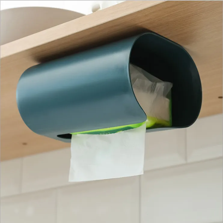 Seamless wall-mounted tissue box without punching holes detail image 3