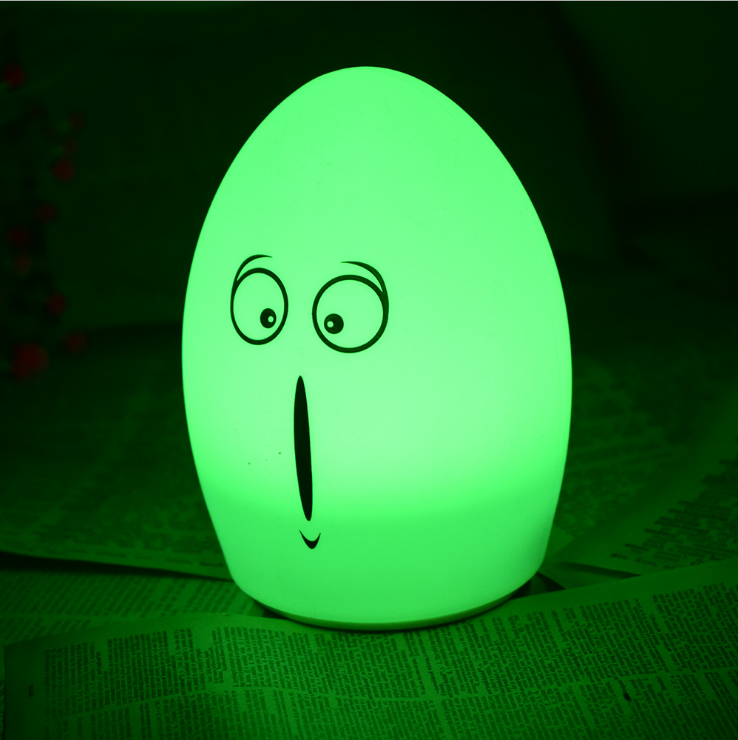 New dinosaur egg silicone night light emoji DIY customization LED seven-color USB charging pat light detail image 3