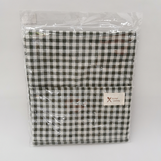 厨房用品棉麻方格无袖口袋围裙居家网红地摊防油防尘防污透气清洁详情图6