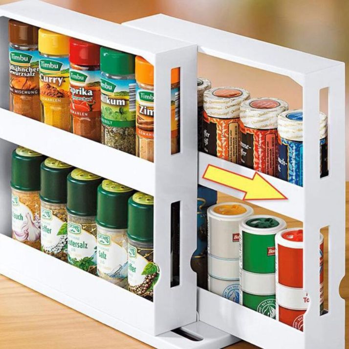 Food storage box seasoning rotating seasoning rack shelf storage