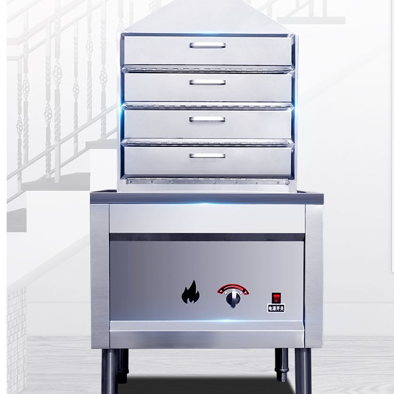 The fully automatic cold noodle steaming machine, commercial gas steam drawer-type multi-layer electric heating imitating manual steaming of cold noodles